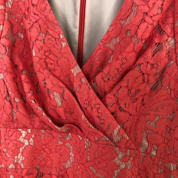 Eliza J Coral Lace Sleeveless Fit Flare Dress Size 6 - Picture 7 of 16